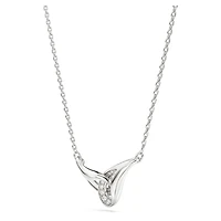 Swarovski Classica pendant, Round cut, Interlocking, White, Sterling silver