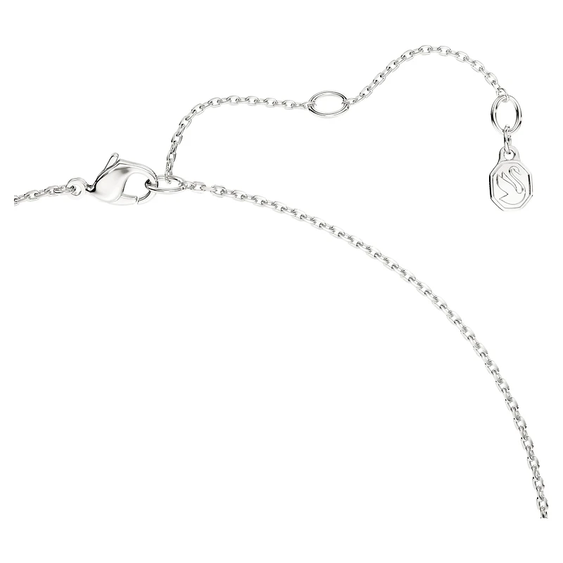 Swarovski Classica pendant, Round cut, Interlocking, White, Sterling silver