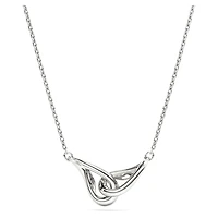 Swarovski Classica pendant, Round cut, Interlocking, White, Sterling silver