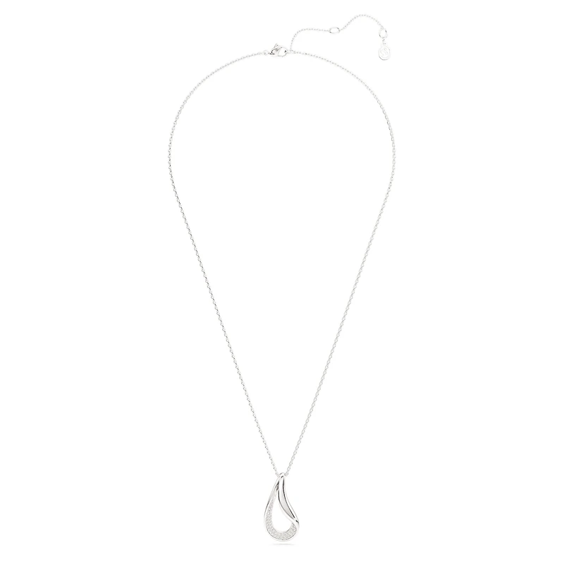 Swarovski Classica pendant, Round cut, Long, White, Sterling silver