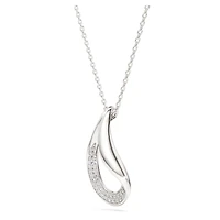 Swarovski Classica pendant, Round cut, Long, White, Sterling silver