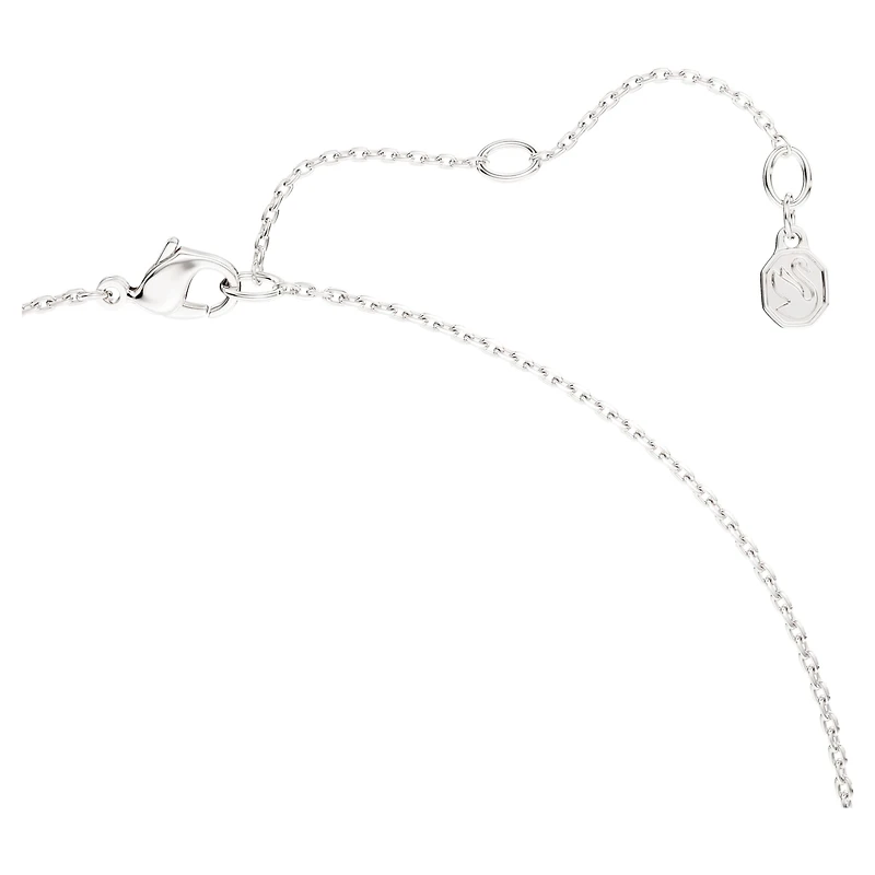 Swarovski Classica pendant, Round cut, Long, White, Sterling silver