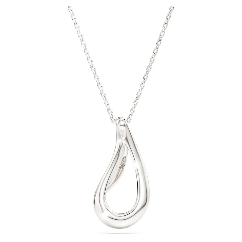 Swarovski Classica pendant, Round cut, Long, White, Sterling silver