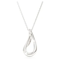Swarovski Classica pendant, Round cut, Long, White, Sterling silver