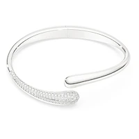 Swarovski Classica bangle, Intertwining, Round cut, White, Sterling silver