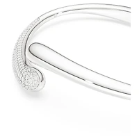 Classica bangle, Intertwining, Round cut, White, Sterling silver