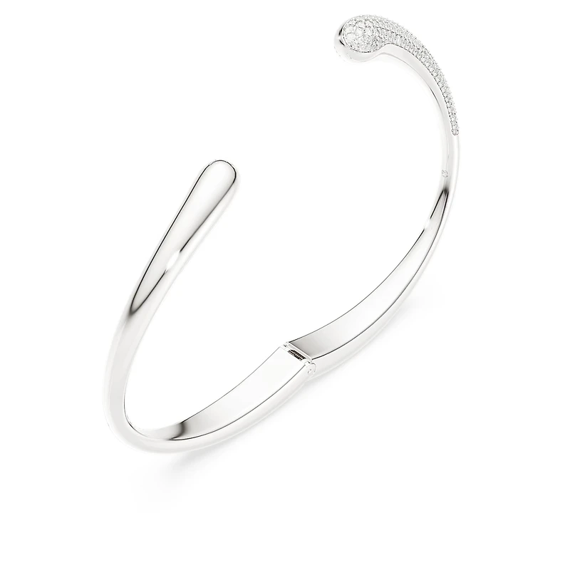 Swarovski Classica bangle, Intertwining, Round cut, White, Sterling silver