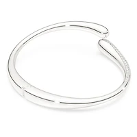 Swarovski Classica bangle, Intertwining, Round cut, White, Sterling silver