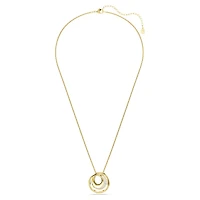 Hyperbola necklace, Round cut, White, 18K gold finish