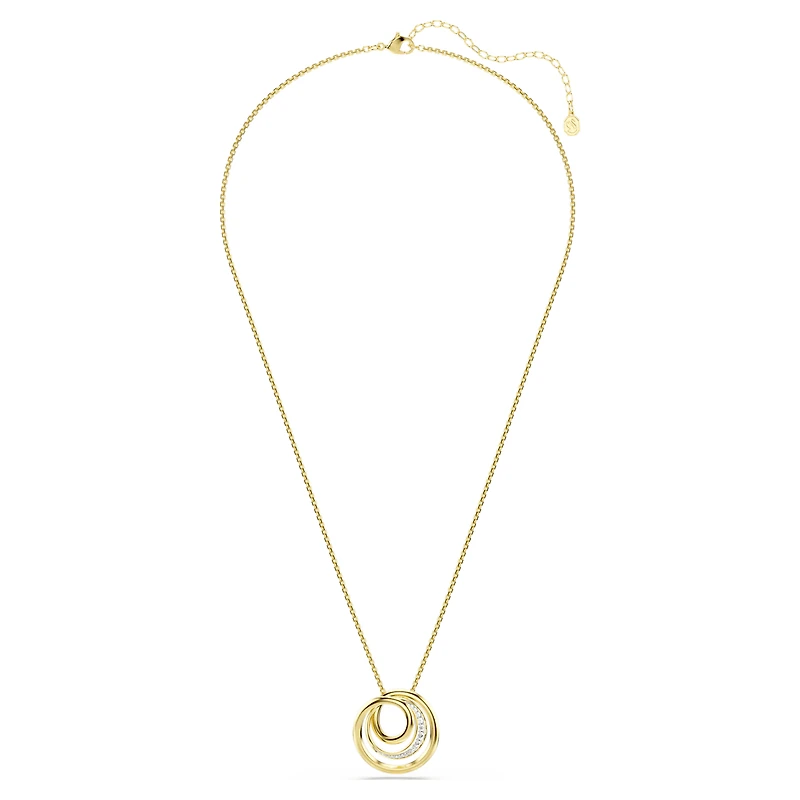 Hyperbola necklace, Round cut, White, Gold-tone plated by SWAROVSKI
