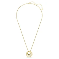 Hyperbola necklace, Round cut, White, Gold-tone plated by SWAROVSKI