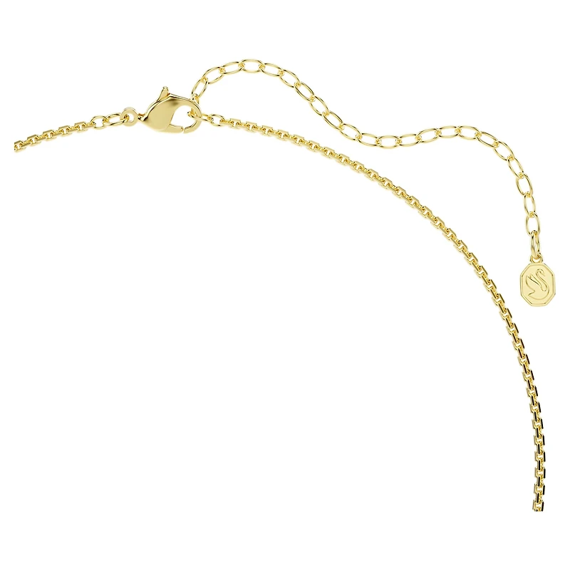 Hyperbola necklace, Round cut, White, 18K gold finish