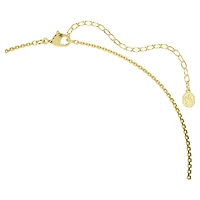 Hyperbola necklace, Round cut, White, 18K gold finish