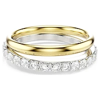 Hyperbola cocktail ring, Round cut, White, Mixed metal finish