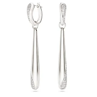 Swarovski Classica drop and hoop earrings, Round cut, White, Sterling silver