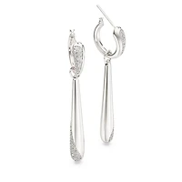 Swarovski Classica drop and hoop earrings, Round cut, White, Sterling silver