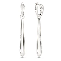 Swarovski Classica drop and hoop earrings, Round cut, White, Sterling silver