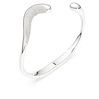 Swarovski Classica bangle, Open, Round cut, White, Sterling silver