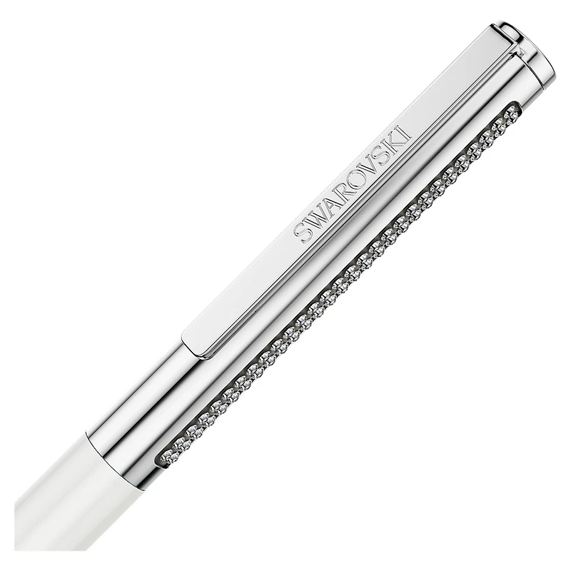 Matrix Tennis ballpoint pen, White, Chrome plated by SWAROVSKI