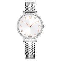 Clarica watch, Swiss Made, Metal bracelet, Silver Tone, Stainless steel by SWAROVSKI
