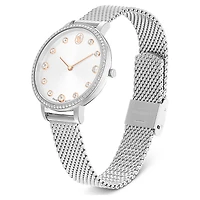 Clarica watch, Swiss Made, Metal bracelet, Silver Tone, Stainless steel by SWAROVSKI