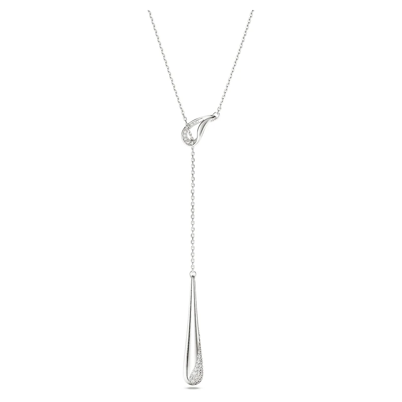 Swarovski Classica Y pendant, Round cut, White, Sterling silver