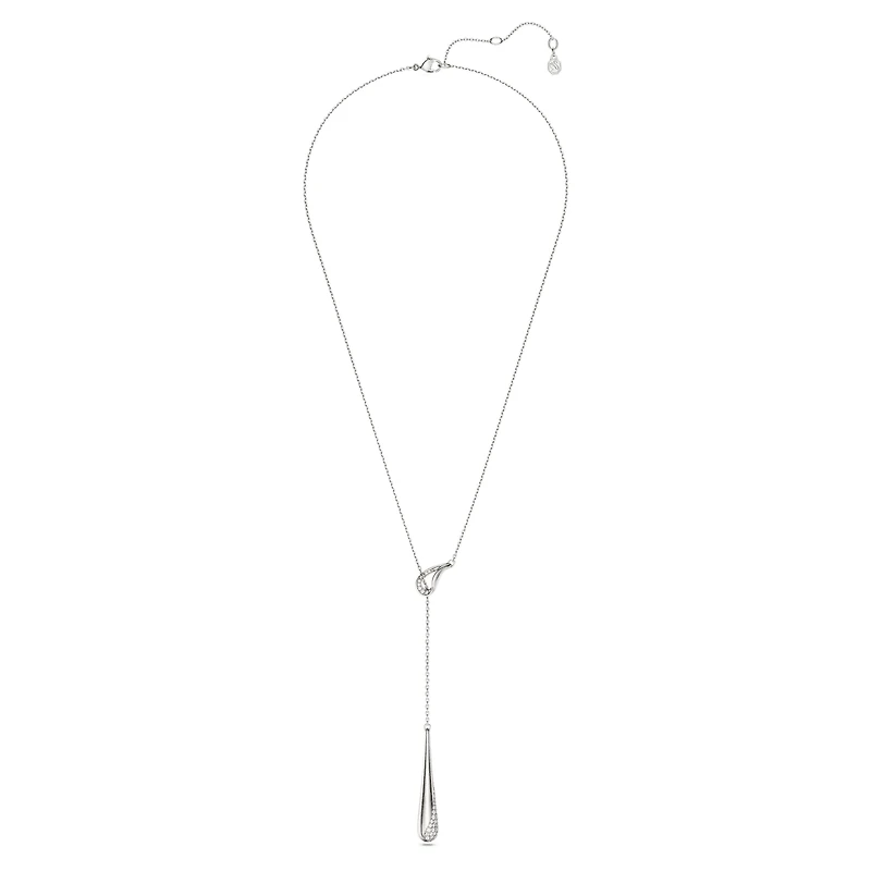 Swarovski Classica Y pendant, Round cut, White, Sterling silver