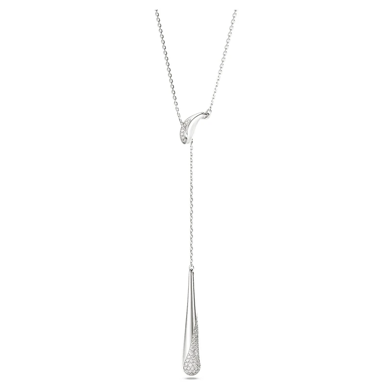 Swarovski Classica Y pendant, Round cut, White, Sterling silver