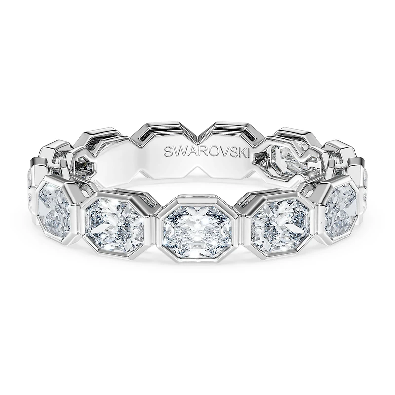 Octagon band ring, Lab-grown diamonds 2.4 ct tw, Octagon shape, 14K white gold by SWAROVSKI