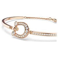 Symbolica bangle, Pavé, Horse shoe, White, 18K rose gold finish