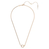 Symbolica pendant, Pavé, Horse shoe, White, 18K rose gold finish
