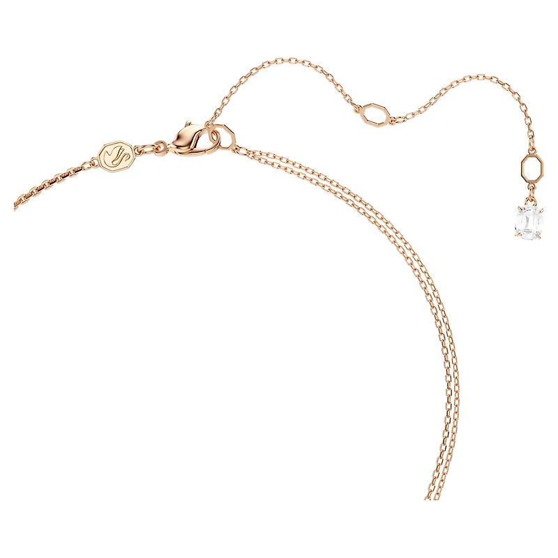 Symbolica pendant, Pavé, Horse shoe, White, 18K rose gold finish