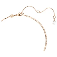 Symbolica pendant, Pavé, Horse shoe, White, 18K rose gold finish