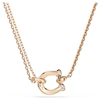 Symbolica pendant, Pavé, Horse shoe, White, 18K rose gold finish