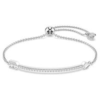 Idyllia bracelet, Mixed cuts, Arrow, White, Rhodium plated by SWAROVSKI