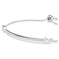 Idyllia bracelet, Mixed cuts, Arrow, White, Rhodium plated by SWAROVSKI