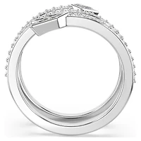 Idyllia motif ring, Mixed cuts, Arrow, White, Rhodium plated by SWAROVSKI