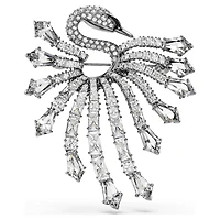 The Vienna Collection brooch, Swan, White, Ruthenium plated by SWAROVSKI