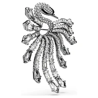 The Vienna Collection brooch, Swan, White, Ruthenium plated by SWAROVSKI