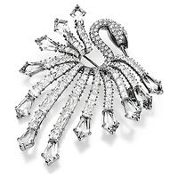 The Vienna Collection brooch, Swan, White, Ruthenium plated by SWAROVSKI