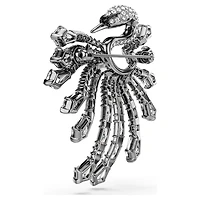 The Vienna Collection brooch, Swan, White, Ruthenium plated by SWAROVSKI