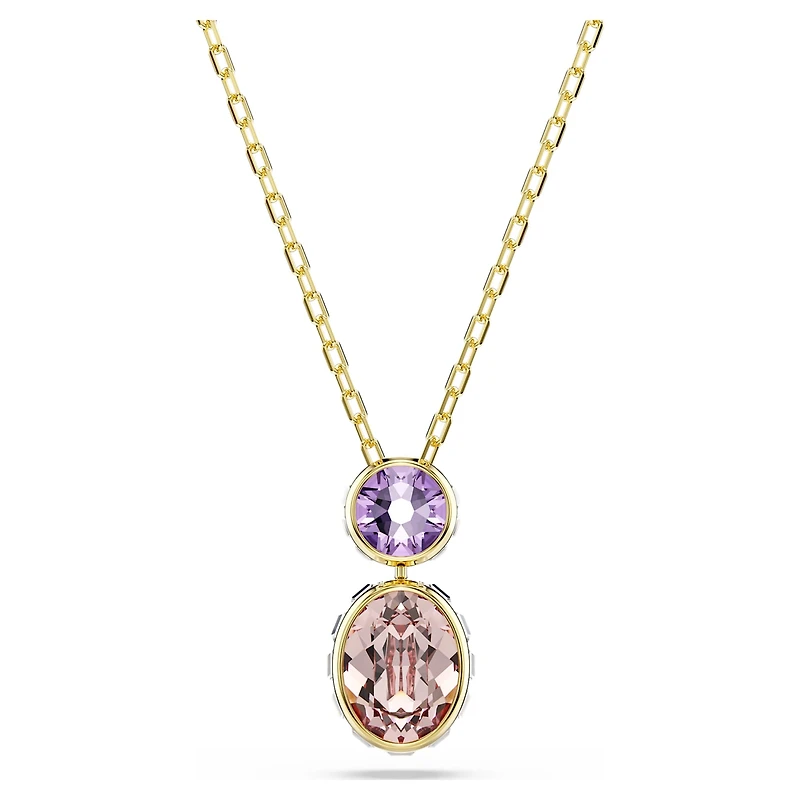 Chroma pendant, Mixed cuts, Multicoloured, 18K gold finish