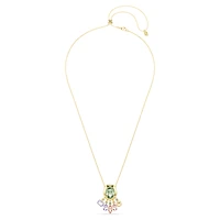 Gema pendant, Mixed cuts, Dangling crystals, Multicoloured, 18K gold finish