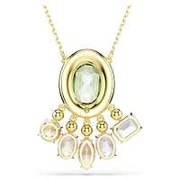 Gema pendant, Mixed cuts, Dangling crystals, Multicoloured, 18K gold finish