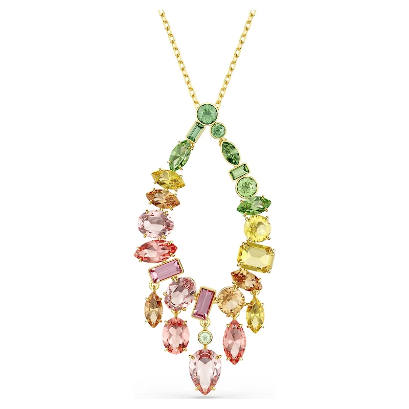 Gema pendant, Mixed cuts, Multicoloured, 18K gold finish