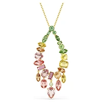 Gema pendant, Mixed cuts, Multicoloured, 18K gold finish