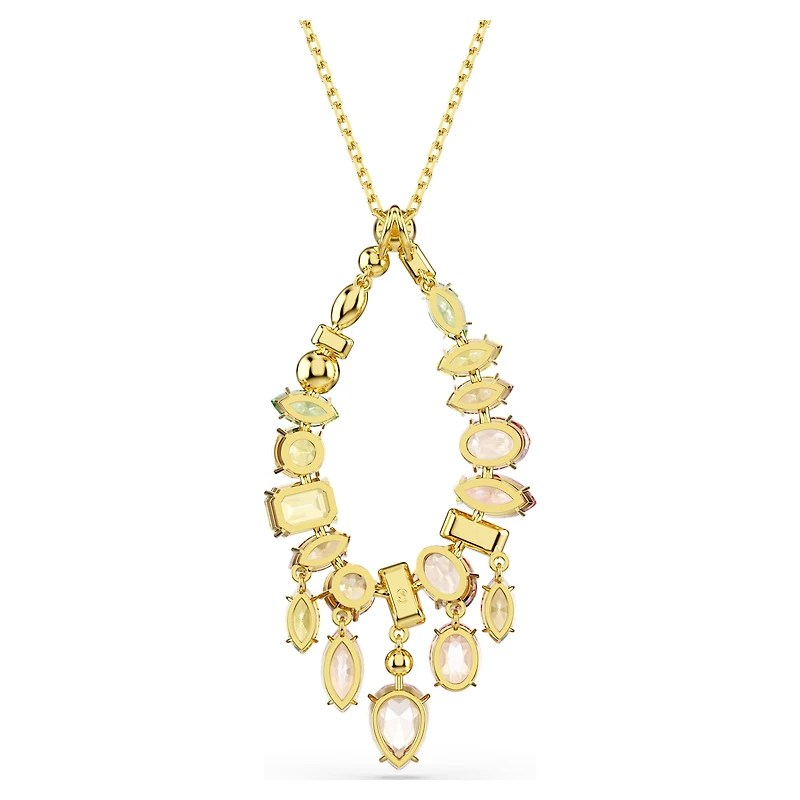 Gema pendant, Mixed cuts, Multicoloured, 18K gold finish