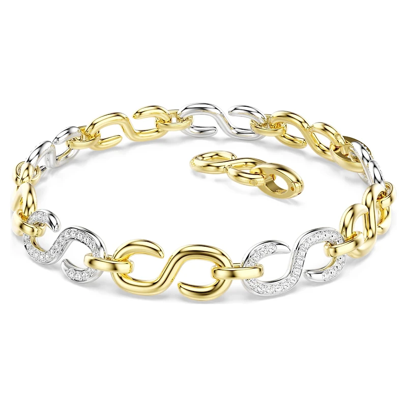 Dextera bracelet, Round cut, White, Mixed metal finish by SWAROVSKI