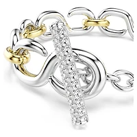 Dextera bracelet, Round cut, T-bar, White, Mixed metal finish by SWAROVSKI