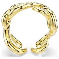 Dextera open ring, Round cut, White, 18K gold finish